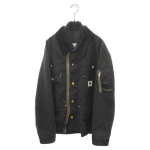 Sacai サカイ ×Carhartt WIP Canvas MA-1 23-03110M ×カーハート キャンバス エムエーワン ジャケット ブラック