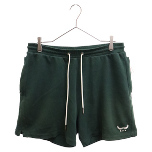 KITH キス 21SS Pique Active Shorts KH6525 ロゴ刺繍 アクティブショーツ ハーフパンツ グリーン