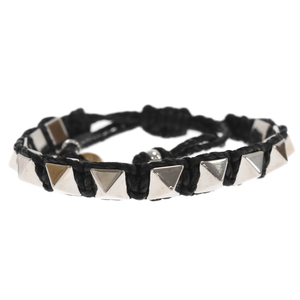 VALENTINO GARAVANI バレンティーノ ガラヴァーニ Studded Cord Bracelet VY0J0N64CAK ロックスタッズ レザーブレスレット