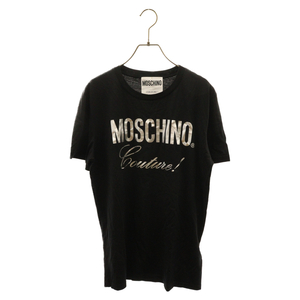 MOSCHINO モスキーノ ロゴプリント半袖カットソー Tシャツ ブラック QKO228212