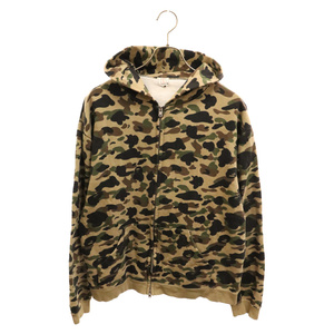 A BATHING APE アベイシングエイプ 90S 初期 shall never kill ape エイプカモ スウェット ジップアップパーカー カーキ/ブラウン]