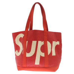 SUPREME シュプリーム 20SS Raffia Tote Bag ラフィアトートバッグ ハンドバッグ レッド