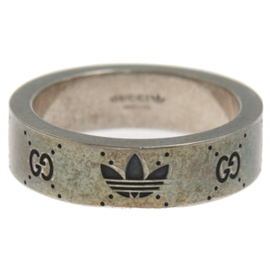 GUCCI グッチ ×adidas Engraved Ring アディダス エングレービング トレフォイルロゴリング シルバー 702764 J8400