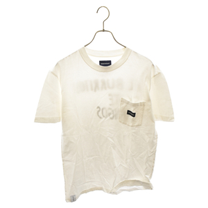 DESCENDANT ディセンダント ロゴプリント ポケット付き 半袖袖Tシャツ カットソー ホワイト