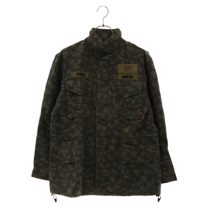 WTAPS ダブルタップス 05SS ×A BATHING APE Camo Military Jacket アベイシングエイプ サルカモ ミリタリージャケット カーキ SPDT-AP-M01