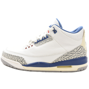 NIKE ナイキ【鑑賞用 2009年製】AIR JORDAN 3 RETRO TRUE BLUE 136064-141 エアジョーダン3 レトロ ホワイト トゥルーブルー スニーカー