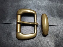 真鍮　レザーベルト用バックル・サルカン　セット　ベルト幅40mm　ブラス　大きい カスタム　美錠 付け替え 交換_画像1