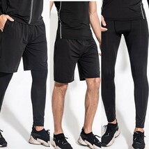 レギンスパンツ スポーツ ランニング ジム ジョギング トレーニング ウェア パンツ メンズ 釣り フィッシング UVカット XL レギンス パンツ_画像6