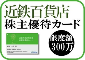 【最新】近鉄百貨店 株主優待カード＆クーポン券冊子 お買物 10％割引 限度額300万円 女性名義 2024/11末迄 ◆ 匿名配送・送料無料