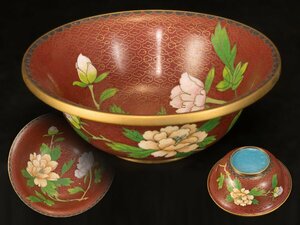 ●中国　七宝　鉢　碗　琺瑯器　景泰藍　中国美術●