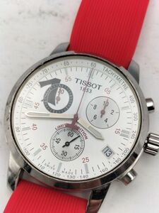 S48 三 稼働品 1円～ ティソ TISSOT マイケル オーウェン コラボ クロノグラフ リミテッドエディション デイト クオーツ メンズ 腕時計