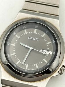 S38 三 不動品 1円～ セイコー 7433-6010 デイデイト クオーツ メンズ 腕時計 シルバーカラー 黒文字盤