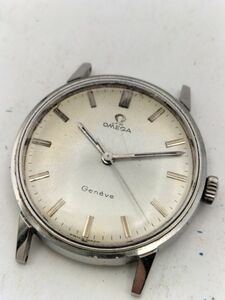 S28 三 不動品 1円～ オメガ OMEGA ジュネーブ シーマスター クオーツ シルバー文字盤 メンズ 腕時計