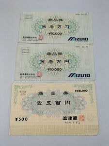 118 не использовался товар 1 иен ~ MIZUNO прекрасный Цу . Mizuno товар талон подарочный сертификат 500 иен ×20 листов 1000 иен ×20 листов общая сумма 30000 иен минут совместно 40 шт. комплект 