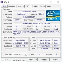 CPU Intel Core i7-3770 SR0PK & Team PC3-12800 8GB x2 セット品、動作確認済、ネコポス発送_画像7