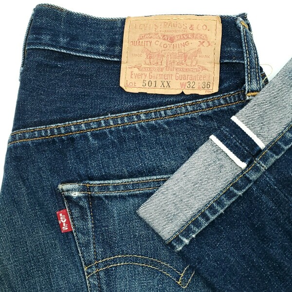 バレンシア製 W32◆Levi's 501XX◆555アメリカ製ビンテージ復刻ジーンズリーバイスビッグE赤耳BIGEメンズデニムUSA製レプリカLVC 794