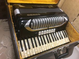 [ жесткий чехол имеется ]TOMBO аккордеон MADE IN ITALY стрекоза клавишные инструменты черный 
