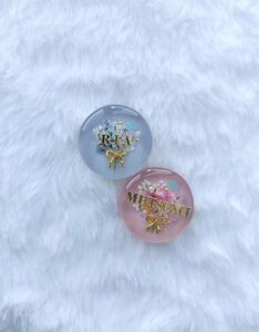 mor*****様専用ページ　　お名前入り　ヘアクリップ　レジン　ドライフラワー