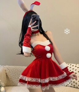 Xmas コスプレ衣装　サンタクロース　サンタコスプレ　バニーガール　新品　セクシーコスプレ　クリスマス衣装