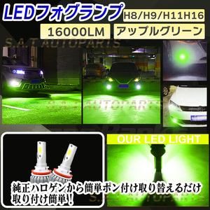 フォグランプ アップルグリーン H8 LED 爆光 ハイビーム 12v 24v フォグライト 送料無料 SALE