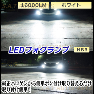 爆光 フォグランプ ホワイト 16000lm HB3 LED ハイビーム 12v 24v フォグライト 送料無料 SALE