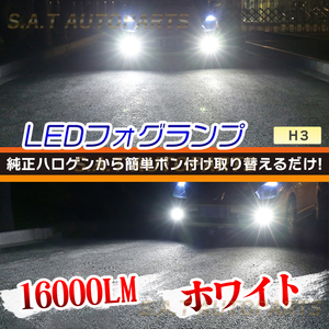 LED 爆光 フォグランプ ホワイト H3 12v 24v フォグライト 送料無料 送無