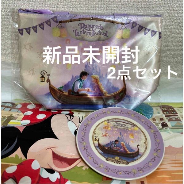 新品未開封 ディズニー ファンタジースプリングス ラプンツェル スーベニア ランチケース & プレート 全2点