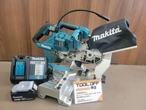 011◎未使用品・即決価格◎makita マキタ 165ｍｍ充電式スライドマルノコ LS610DRG バッテリ×1・充電器×1付属_画像1