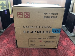 011◎未使用品・即決価格◎日本製線 LANケーブル UTPケーブル Cat5e 0.5-4P NSEDT SB 300m ※箱破れ等あり