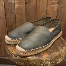 RRL ESPADRILLE LEATHER SHOES.(NEW) / ダブルアールエル エスパドリーユ レザー 革 黒 ブラック 10D レア 希少 新品 送料無料_画像2