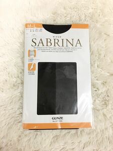 新品 SABRINA 黒 ストッキング マチ付き パンスト パンティストッキング つま先補強 足型成型 GUNZE 