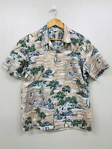 ★美品★当時物 80's ALOHA REPUBLIC アロハシャツ M ハワイ製 熱帯魚 激レア 希少（検）東洋 サンサーフ