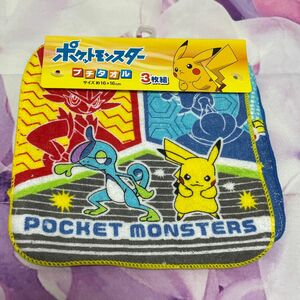 【新品】ポケモン プチタオル ミニハンカチ 3枚組