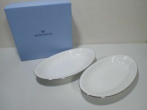 G869/8D●WEDGWOOD COLOSSEUM PLATINUM ウエッジウッド コロシアム プラチナム プレート 皿 2枚セット 箱付き 美品●