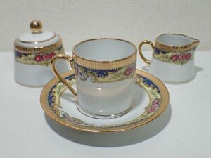 G957/8D◆LEGLE・LIMOGES/リモージュ デミタス カップ＆ソーサー 洋食器 茶器 陶器美品◆