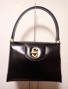 G751/1J◆GUCCI グッチ オールドグッチ Gマーク ターンロック ハンドバッグ◆