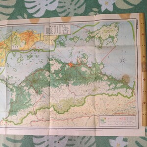 昭和16年　香川県分県地図　裏地誌　讃岐