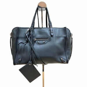 BALENCIAGA バレンシアガ BALENCIAGA 2way トートバッグ ペーパーミニA6 370296 レザー グレー （破損品）