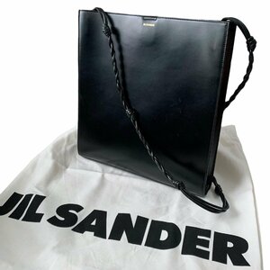 １円 美品 JIL SANDER ジルサンダー タングル ショルダーバッグ ブラック レザー