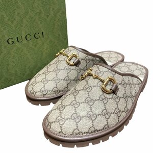1 иен GUCCI Gucci 655571 шланг bit GG туфли без застежки сандалии мужской 7 14B
