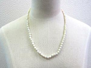 * shell * round 6mm Short necklace white 02-652