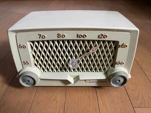 [ America made * vacuum tube radio ]CROSLEY E-10 Cross Ray 1953 year * Vintage present condition goods (* reverse side cover coming off equipped )