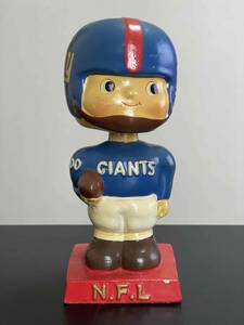 【60's 首振り人形】NFL アメフト GIANTS 日本製 ★ ボビングヘッド バブルヘッド ヴィンテージ アメリカ雑貨