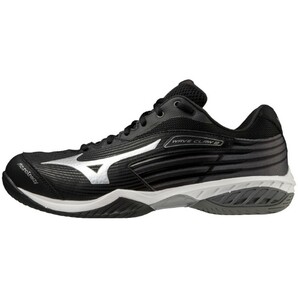 【71GA211314 25.5】MIZUNO(ミズノ) バドミントンシューズ　ウェーブクロー2ワイド　ブラック/シルバー　 25.5 新品、未使用　4E相当