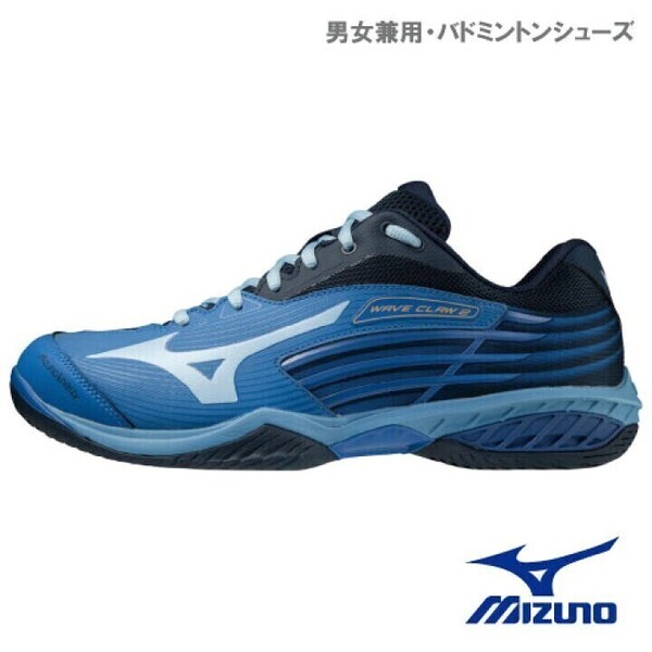 【71GA211006 28.5】MIZUNO(ミズノ) バドミントンシューズ ウェーブクロー2 ブルー/サックス 28.5 新品、未使用 3E相当