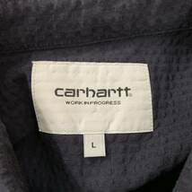 J ▼ 洗練されたデザイン!! '着心地抜群' Carhartt カーハート シアサッカー生地 コットン100% 半袖 ボタン ワークシャツ size:L メンズ _画像5