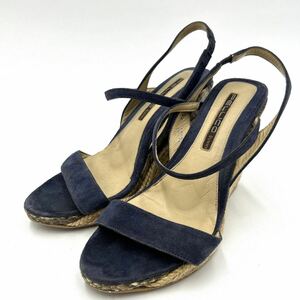 B ■ スペイン製 '洗礼されたデザイン' PELLICO SUNNY ペリーコ SUEDE ウェッジソール サンダル シューズ EU35 22cm レディース 婦人靴 
