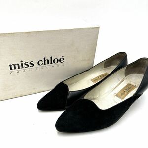 ■ 箱付き / 日本製 '高級ラグジュアリー靴' Miss Chloe ミスクロエ 本革 LEATHER 切り替え ヒール パンプス EU35.5 22.5cm 婦人靴 BLACK
