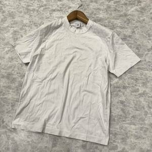  U ▼ 都会のカジュアルウェア '着心地抜群' ZARA ザラ コットン100% 半袖 丸首 Tシャツ / カットソー size:L メンズ トップス WHITE