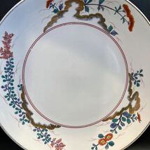 【奈津】　美術品　伊万里　有田焼　白磁金彩色色絵　野草図　一尺三寸（40㎝）大皿　さわち皿　飾り大皿　床の間飾り　箱なし　懐石料理_画像7